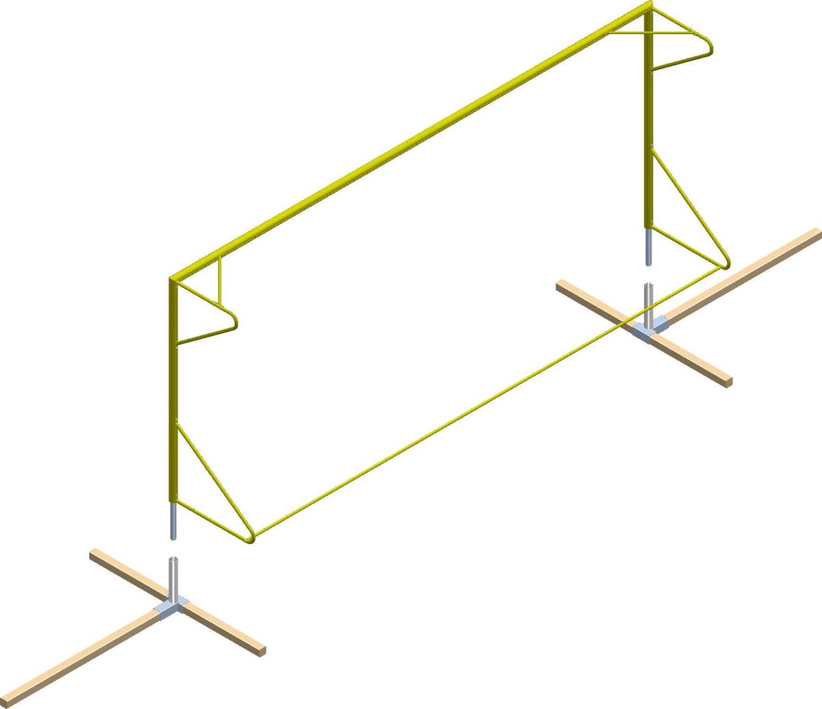 Strandvoetbaldoel 5,5 X 2,2 m af te sluiten - Paar doelen