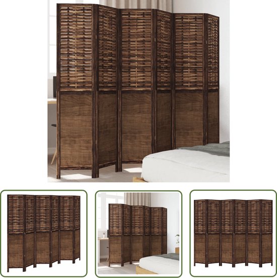 Scheidingswand 4 panelen BELIBOR in bruin hout