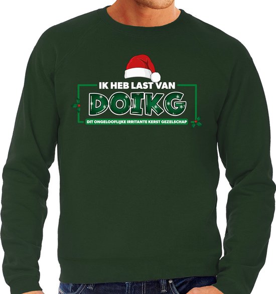 Bellatio Decorations Foute Kersttrui voor heren - Ik heb last van DOIKG - groen - hilarisch XXL