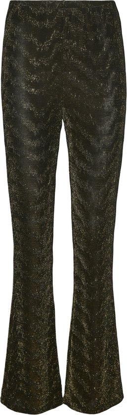 Vero Moda Broek Vmlucy Hw Glitter Flared Pant Jrs 10316752 Black/gold Lurex Dames Maat - S