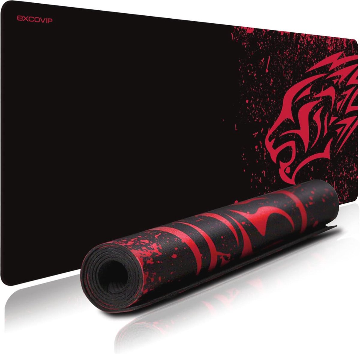 Grote rode luipaard gaming muismat 700x300 mm - antislip, gladde doek, franjesvrij