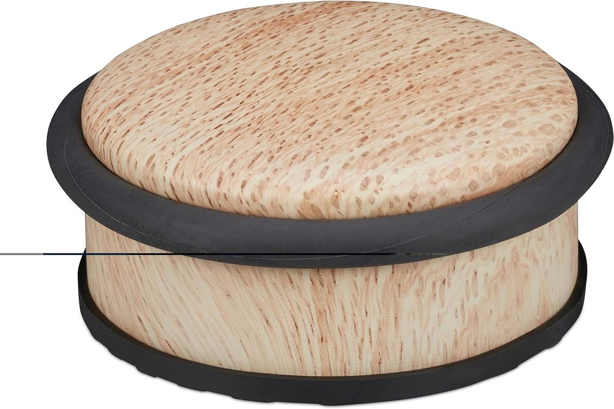 Deurstopper zware deuren rvs rubbers laag houtlook - Naturel - HxD: 5 x 105 cm - Binnen