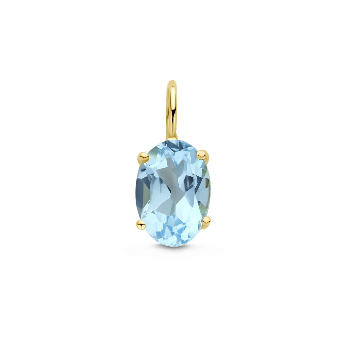 14K geelgoud hanger blauw topaas 4028963