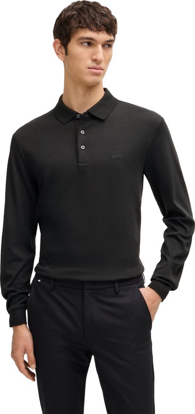 Hugo Boss polo manches longues noir bol