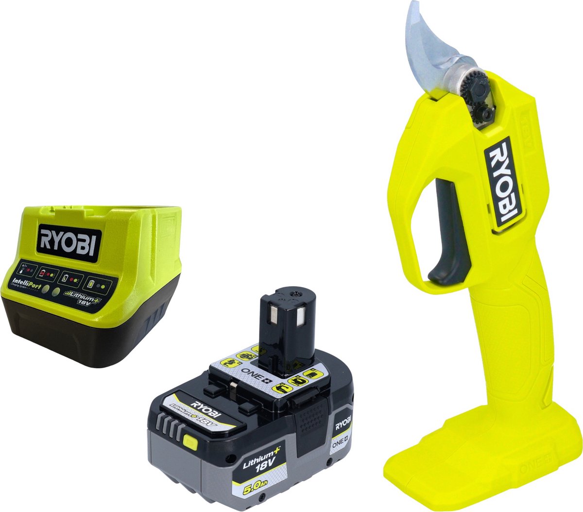 RYOBI RY18SCA accu-tuinschaar 18 V 25 mm + 1x accu 5,0 Ah + oplader