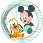 Disney Baby Mickey Mouse en Pluto bordjes ø 23 cm. 8 st.