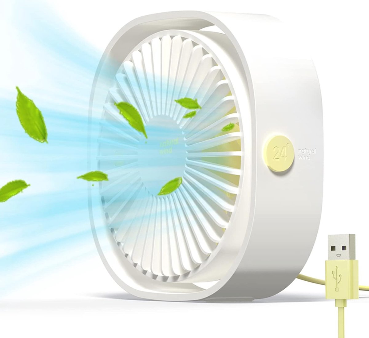 Kleine USB Ventilator met 3 Snelheden en 360 Graden Rotatie voor Thuis en Buitengebruik