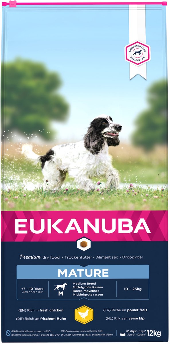 Eukanuba Dog Mature & Senior - Medium Breed - Kip - Hondenvoer - 12 kg