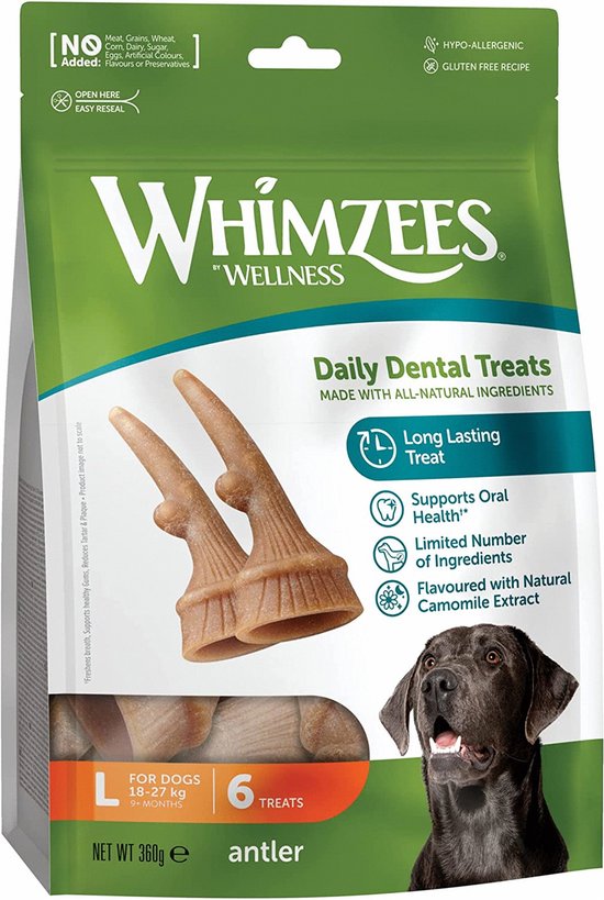 Whimzees Antler L - Kauwsnacks - Hond - 6st