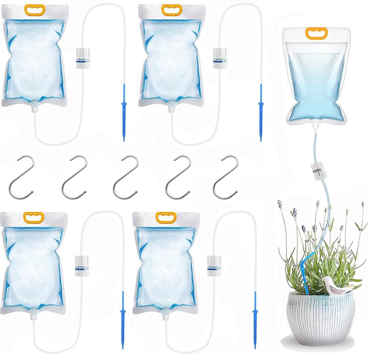 Automatisch bewateringssysteem voor kamerplanten - 5 stuks 350 ml druppelirrigatiezakken