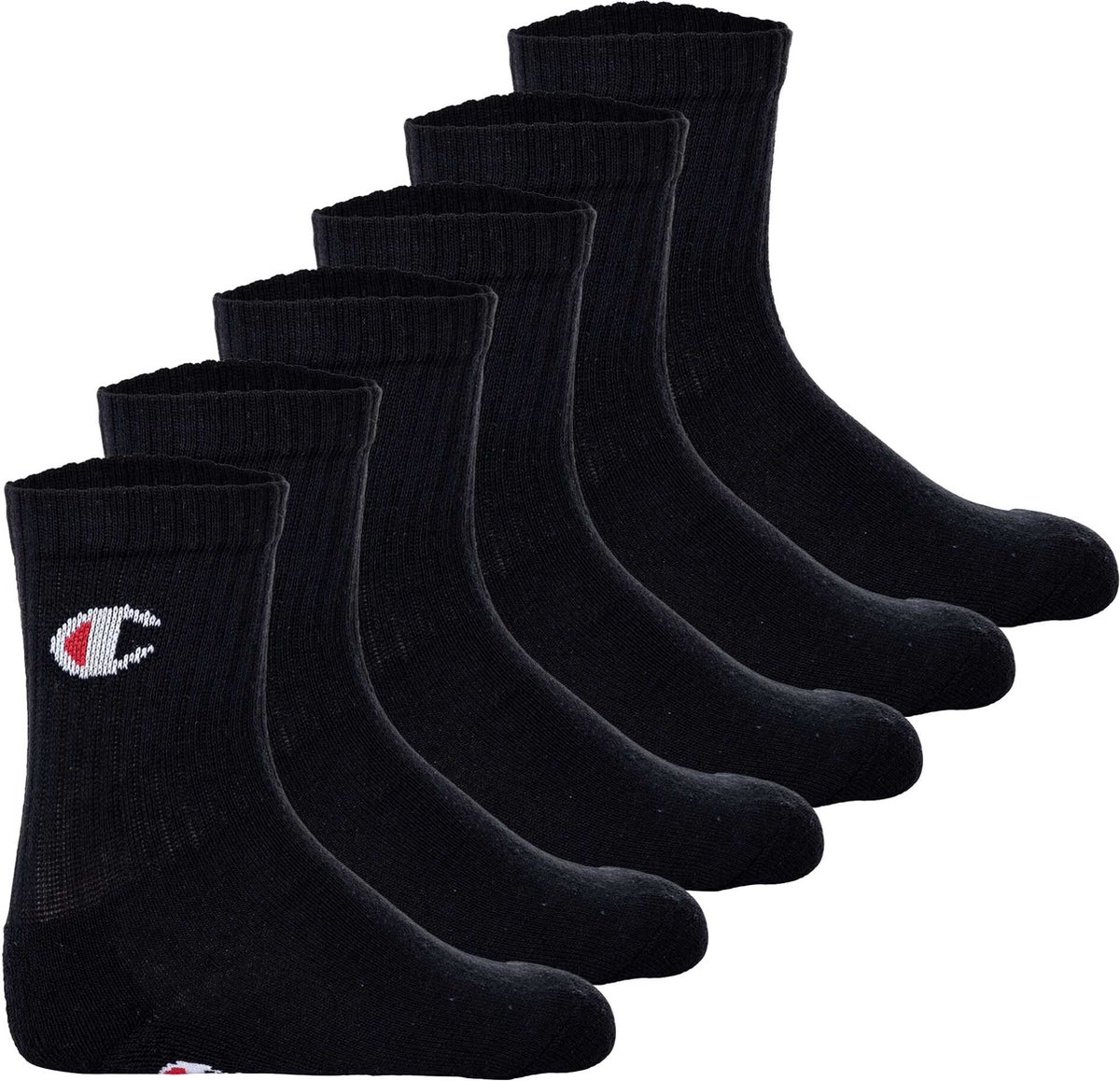 Champion Crew Sokken Senior 6-pack Zwart
