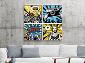 Pop art zwart wit schilderij | Monochrome meesterwerk van iconische pop art in zwart wit | Kunst - 100x100 centimeter op Canvas | Foto op Canvas