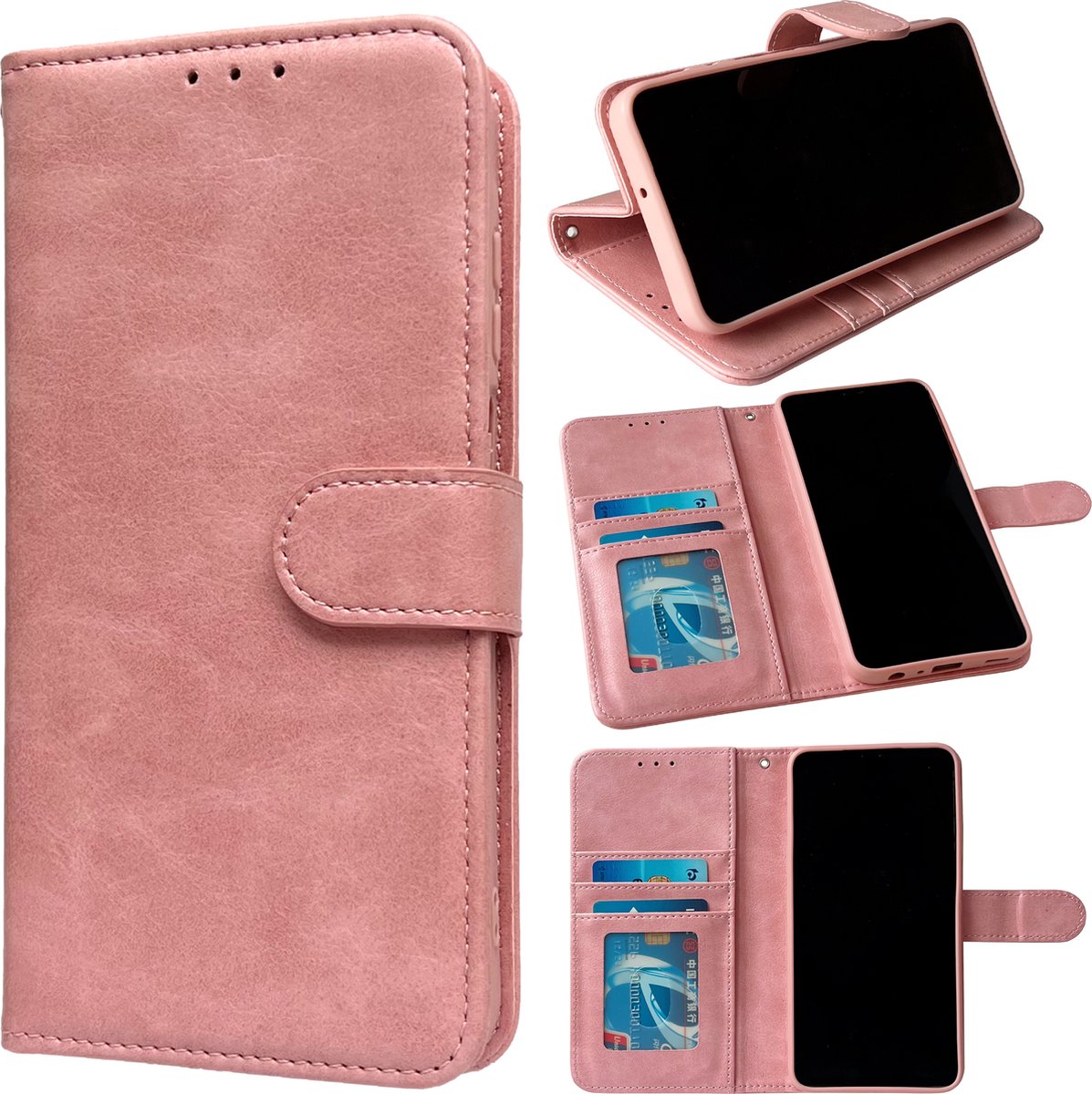 Casemania Hoesje Geschikt voor Apple iPhone 16 Pro Max - Roze - Portemonnee Book Case