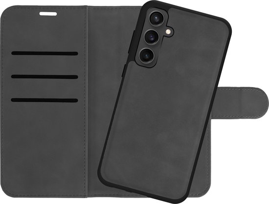 Open zwart telefoonhoesje met uitneembare backcover.