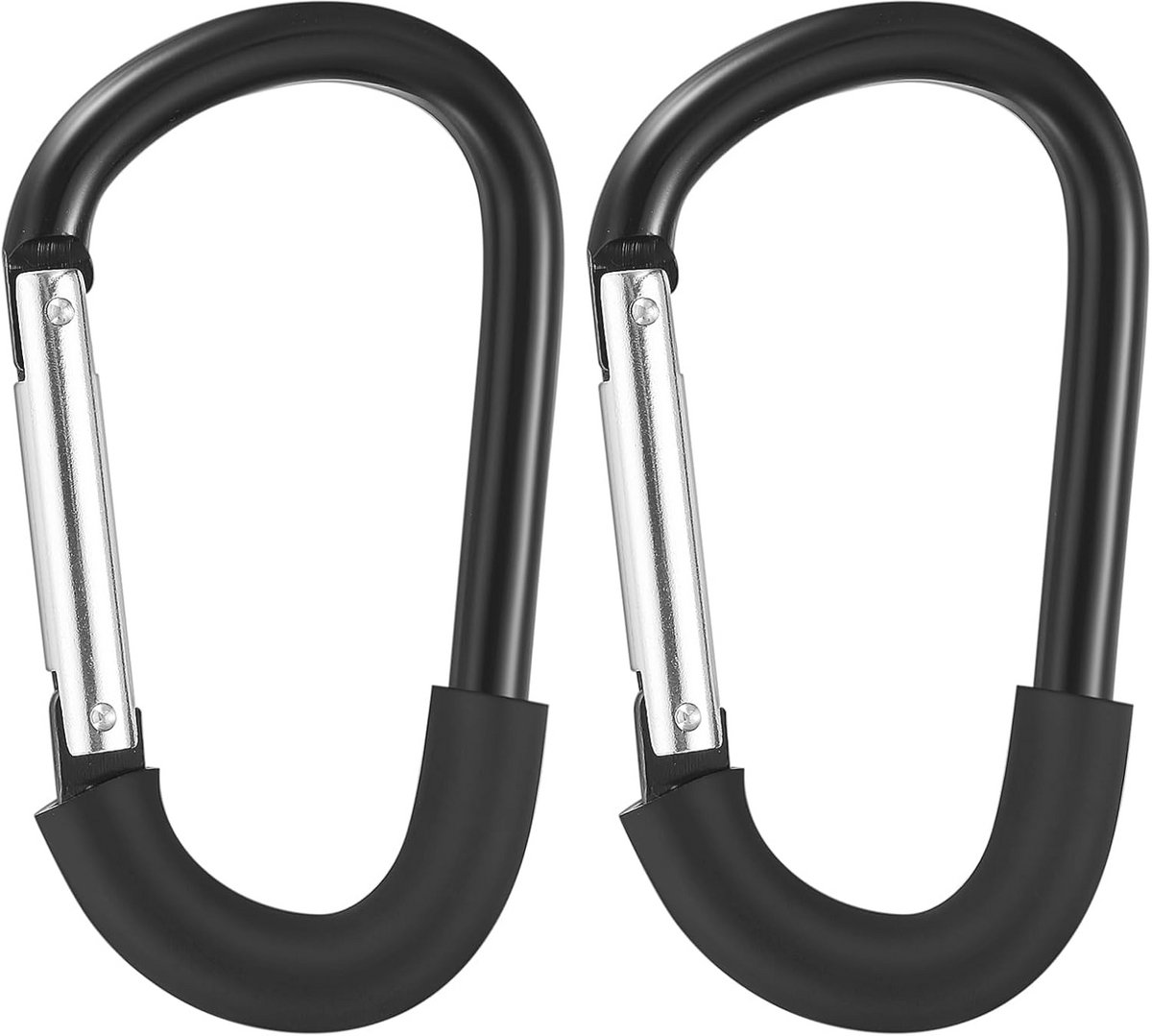 Image of 2 stuks grote buggy-haken voor kinderwagens - aluminium bevestigingshaken met silicone grip