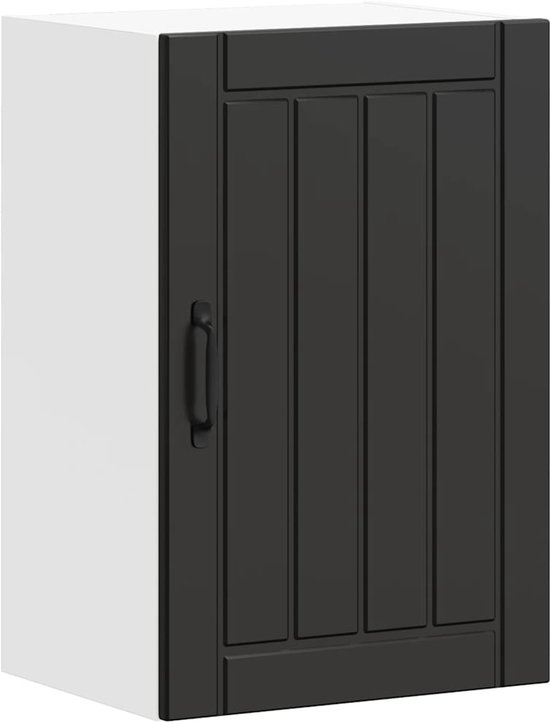 The Living Store Dressoir - Industriële Stijl - Zwart - 90 X 34 X 80 Cm Bewerkt Hout