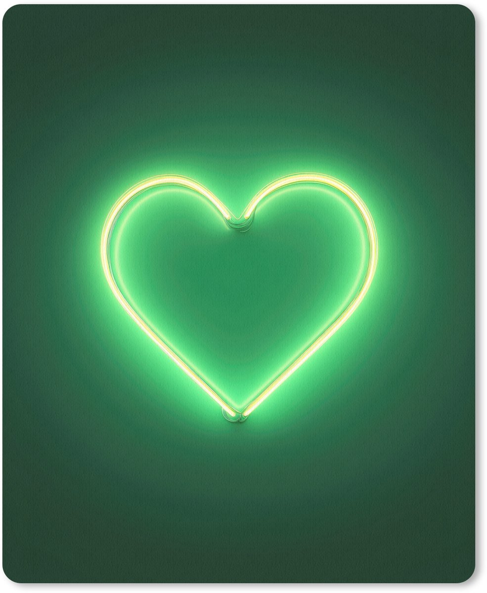Muismat 19x23 cm - Mousepad Neon - Groen - Licht - Muismatten