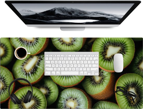 Sous-main 80x40 cm - Tapis de souris Kiwi - Fruit - Vert - Tapis de bureau - Tapis de souris XXL - Sous-main - Grands Tapis de souris - Organiseur de bureau - Sous-main