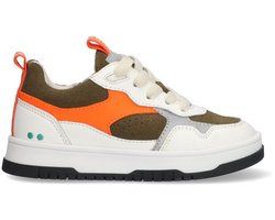 BunniesJR 225492-600 Jongens Lage Sneakers - Oranje/Wit/Groen - Leer - Veters