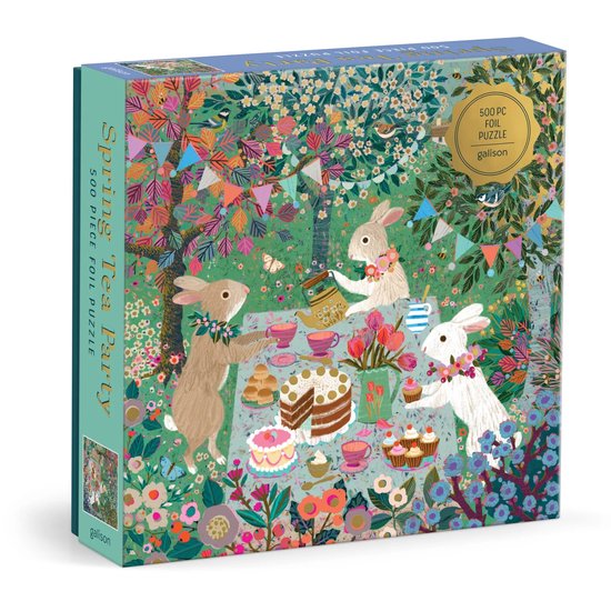 Spring Tea Party 500 Piece Foil Puzzle - cover