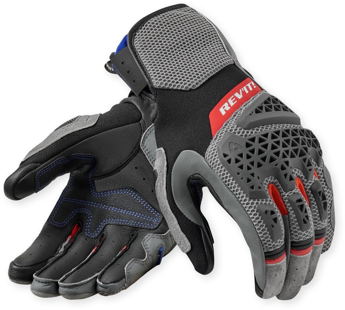 REV’IT! Sand 5 Grijs Rood Handschoenen - Maat S - Handschoen