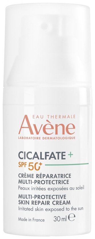 Avène Cicalfate+ crème met SPF 50+. Pompfles van 30 ml.