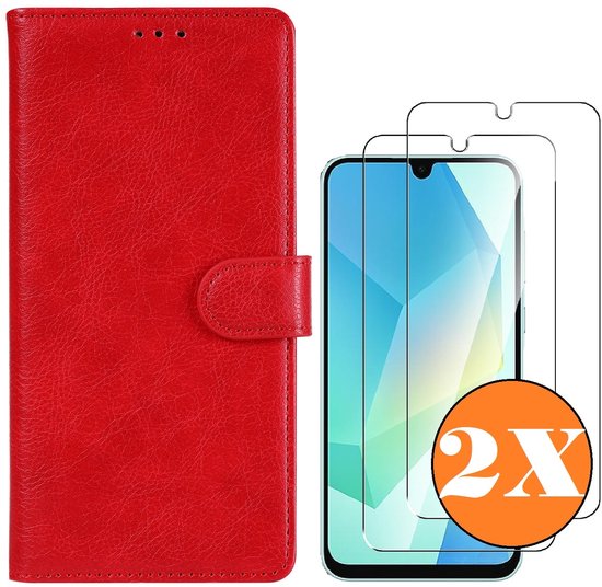Hoesje geschikt voor Samsung Galaxy A26 5G hoesje Rood pasjeshouder ...