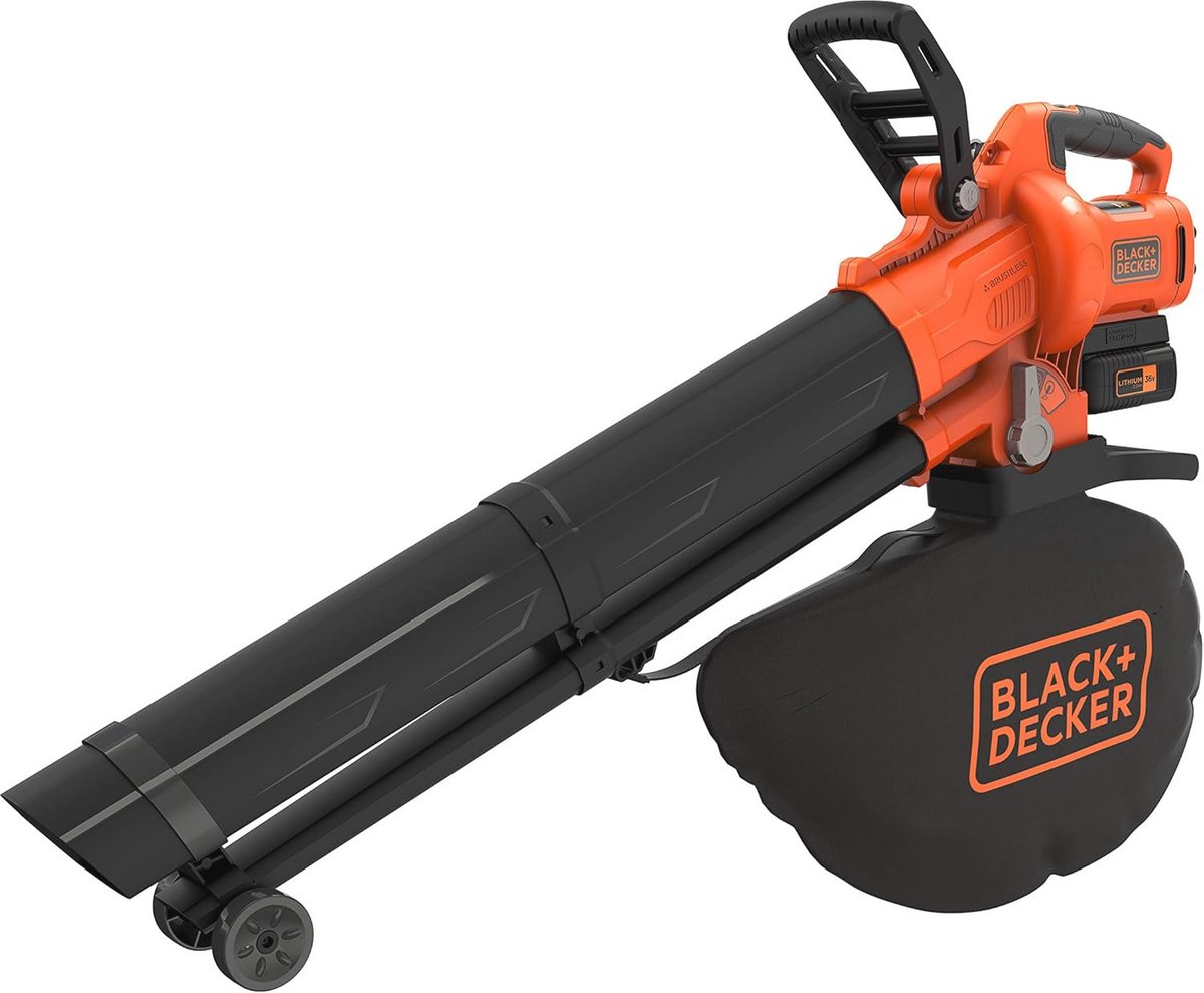 Accu-bladblazer met hakselaar – 36 V, 210 km/u luchtsnelheid, borstelloze motor, 45 liter opvangzak
