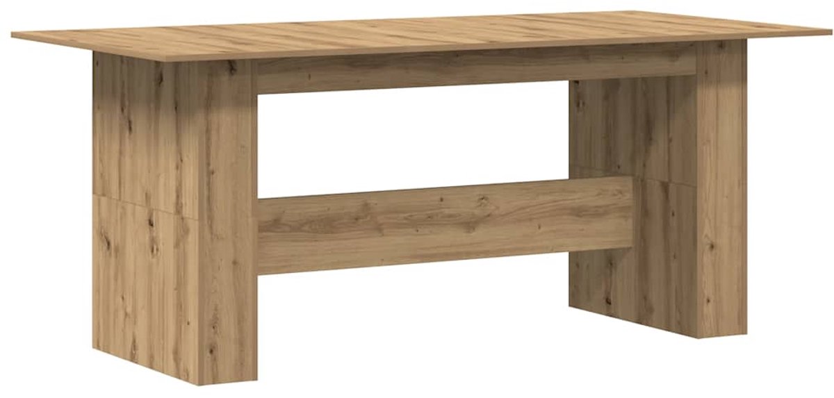 vidaXL Eettafel - 180x90x76 - cm - bewerkt - hout - artisanaal - eikenkleur artisan eiken
