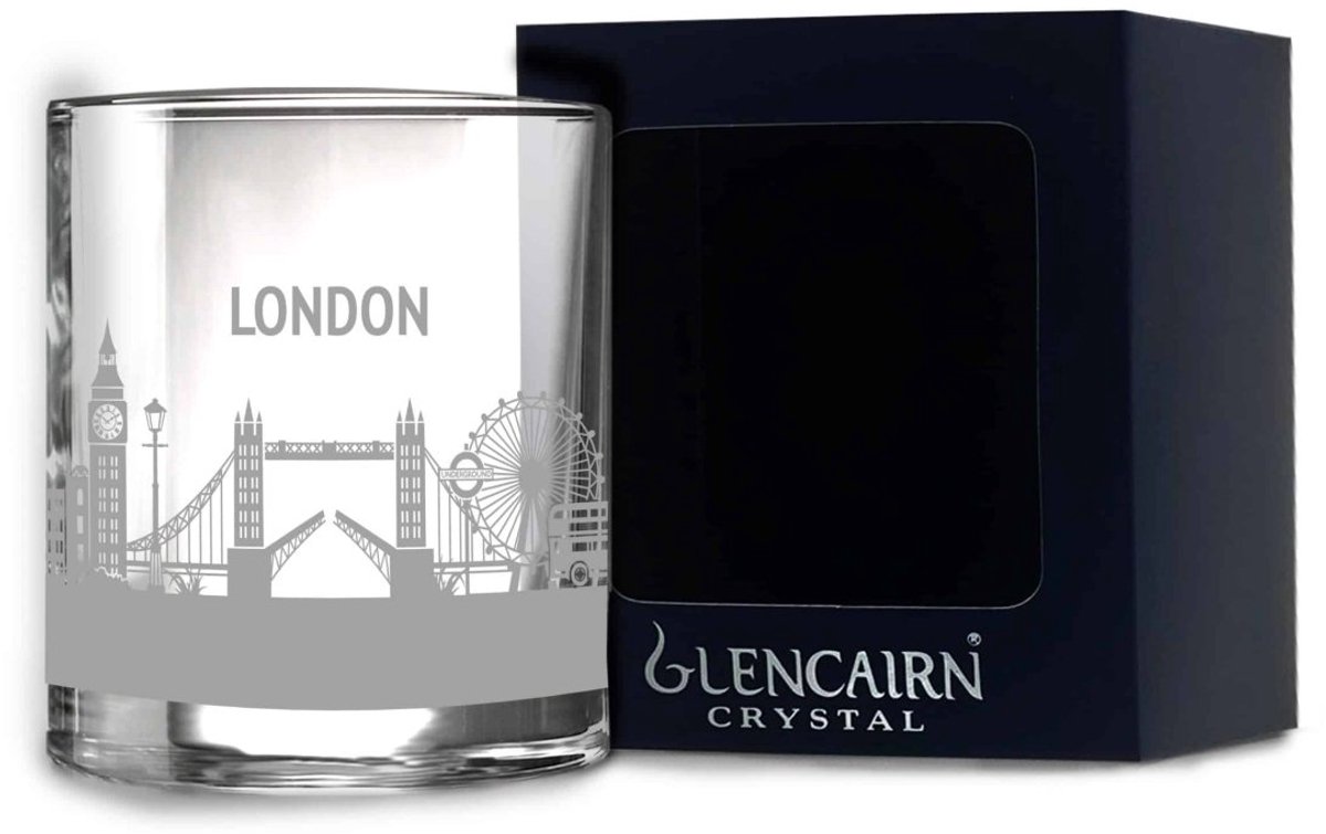 Whiskyglas Skyline Londen - Gegraveerd - Glencairn Crystal Scotland