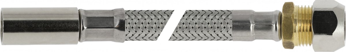 RVS flex. aansluitleiding 35cm 10mm instk x12 knel