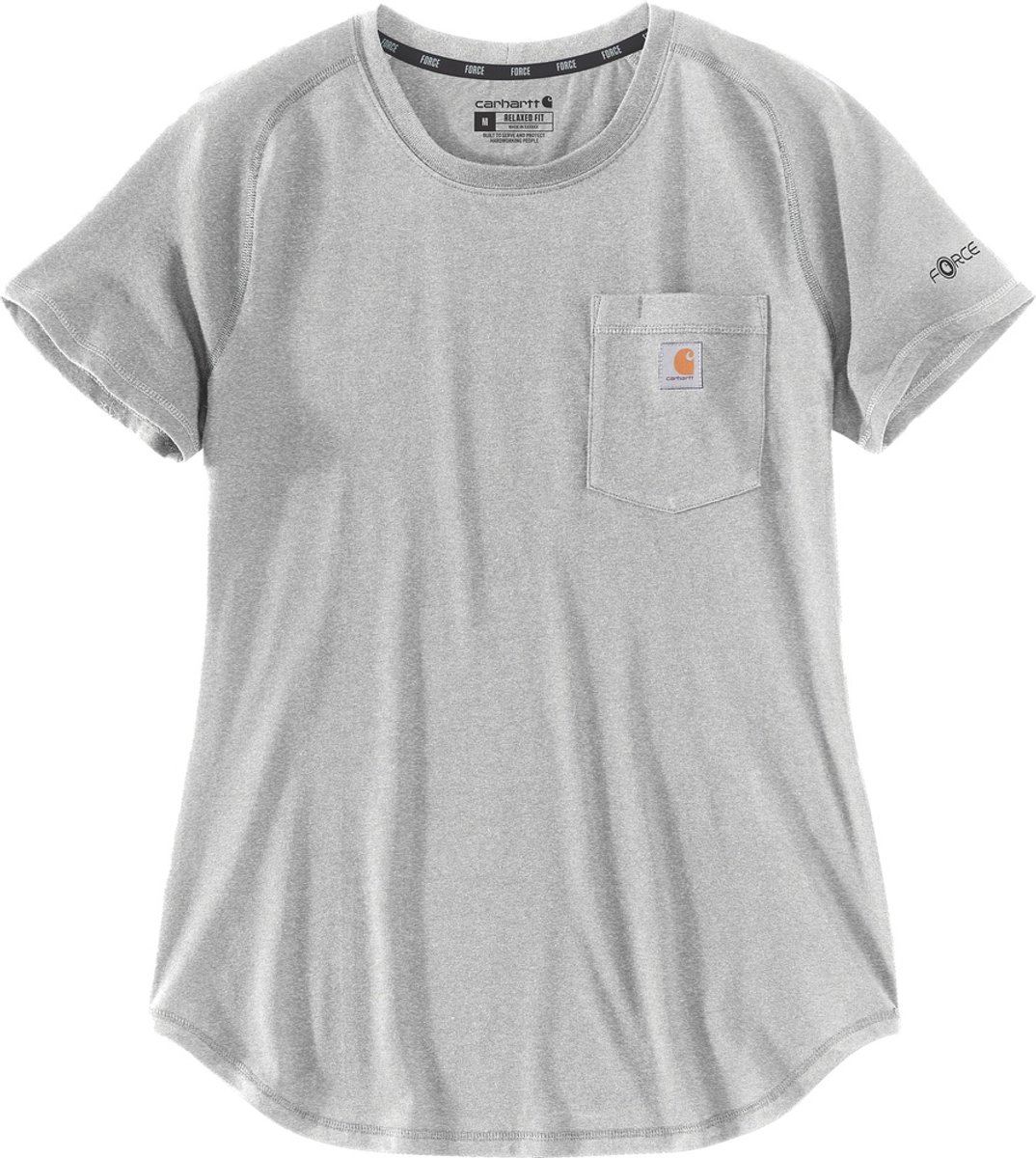 Carhartt Damen Midweight Pocket T-Shirt 106650 Heather -XS Grijs
