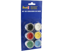 Revell Hobbyverf Enamel verf - 32342 Basic Colours - Modelbouw Enamel Hobby Verf Set - Geschikt voor Modelbouwpakketten - Volwassenen - 6x 14 ml