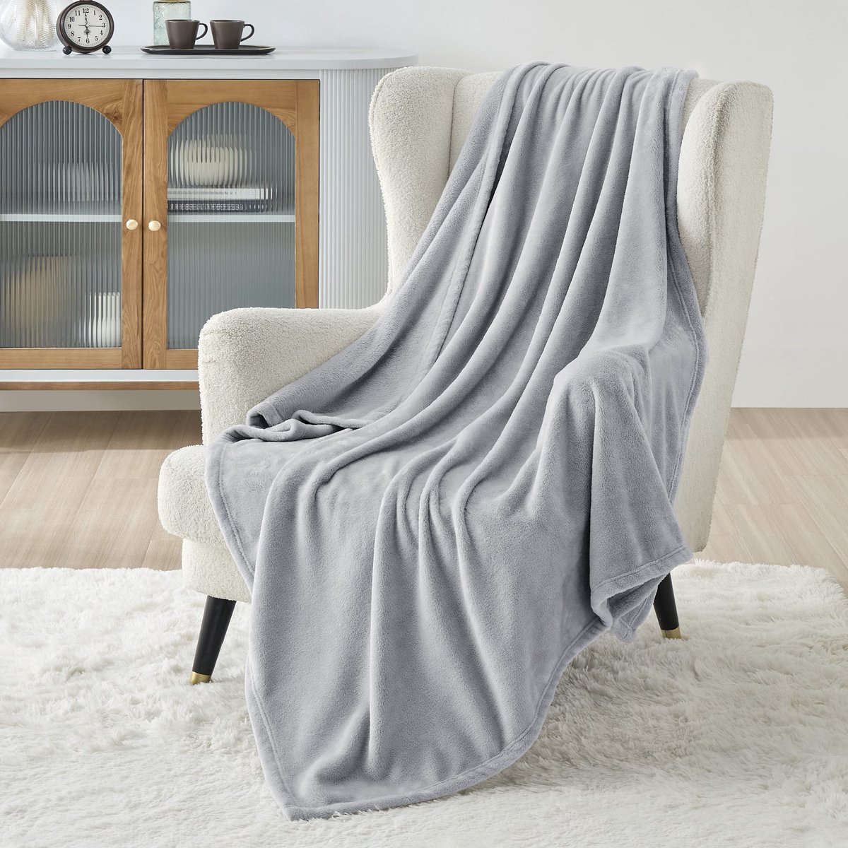 Unyqoos Extra Grote Zachte En Warme Fleece Deken Voor Comfort En Gezelligheid In Huis lichtgrijs