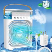 Bol.com Ventilator - Aircooler - Mini airco - Luchtbevochtigers - Luchtkoeler - Bureau airco - Draagbaar - USB - Drie windsnelheden aanbieding