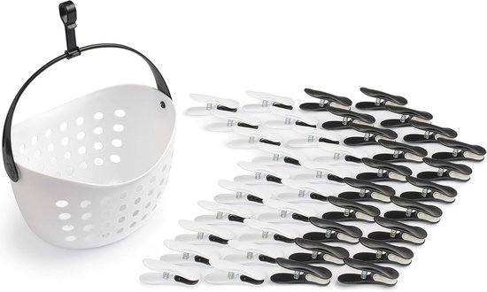Plasticforte Wasknijpers mandje - 23x17x13 cm - mintgroen - kunststof