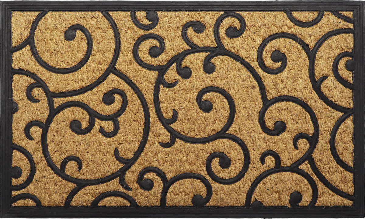 Luance Warm Welcome Deurmat - anti slip - rechthoek - arabesque - 75 x 45 cm - buiten - schoonloopmat Camel bruin