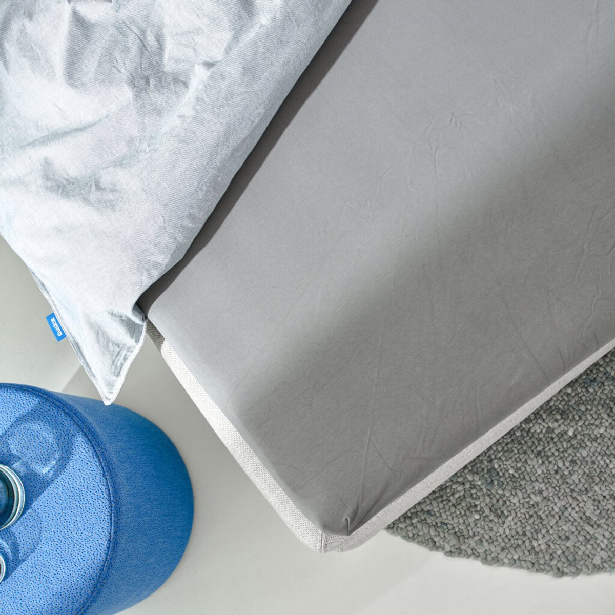 Auping Jersey 190 hoeslaken voor topper - 140/160 x 200/210/220 cm - Warm Grey - Biologisch katoen