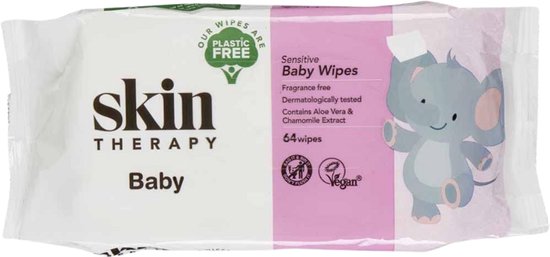 Skin Therapy Lingettes humides Sensitive Bébé sans plastique et sans parfum - paquet de 12