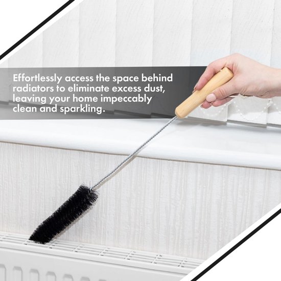 Brosse Pour Radiateur Longue Et Fine - 70 Cm, Poils En Nylon, Manche En Bois - Idéale Pour Les Recoins - 7