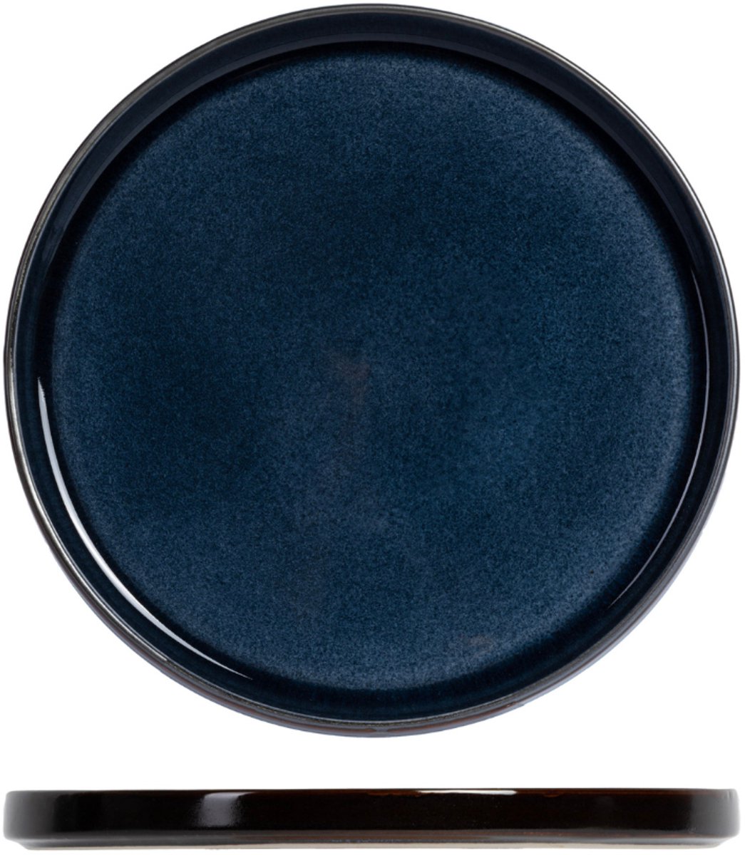 Cosy & Trendy Ontbijtborden Quintana Blue - 4 Stuks Ø 22 cm - Porselein - Vaatwasser-, Magnetron- & Ovenbestendig