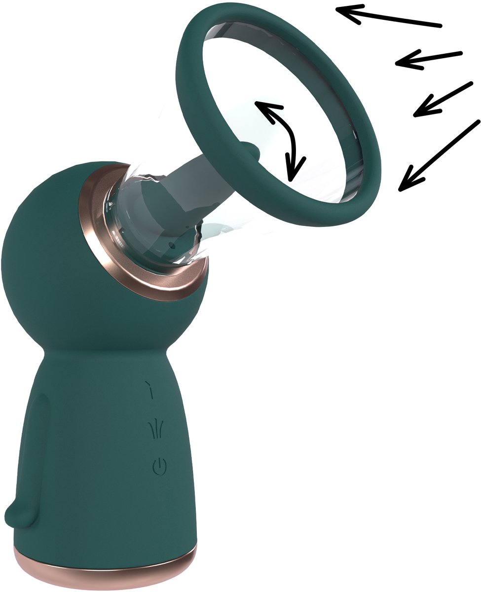 Pumped by Shots Exquise - Oplaadbare Vulva- en Borstpomp - Bosgroen pumps