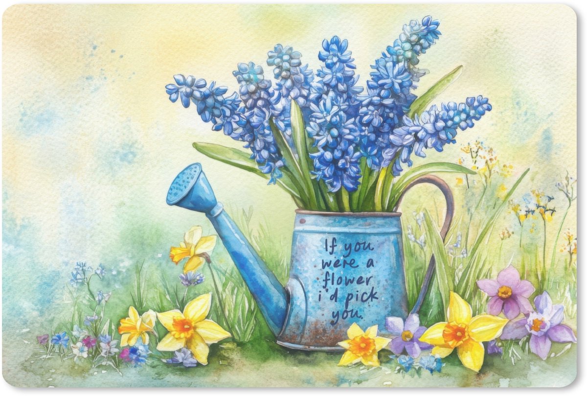 Muismat 27x18 cm - Mousepad Lavendelbloemen - Quote - Gieter - Muismatten