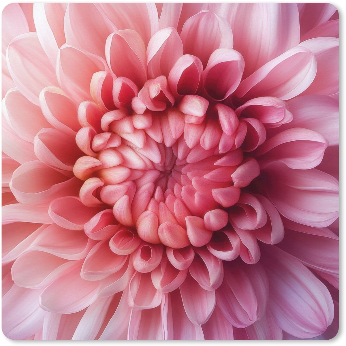 Muismat XXL 40x40 cm - Bureau onderlegger - Bureau mat Dahlia - Bloem - Close up - Roze - Bureaumat - Gaming mousepad xl - Bureaulegger groot - Computer deskmat
