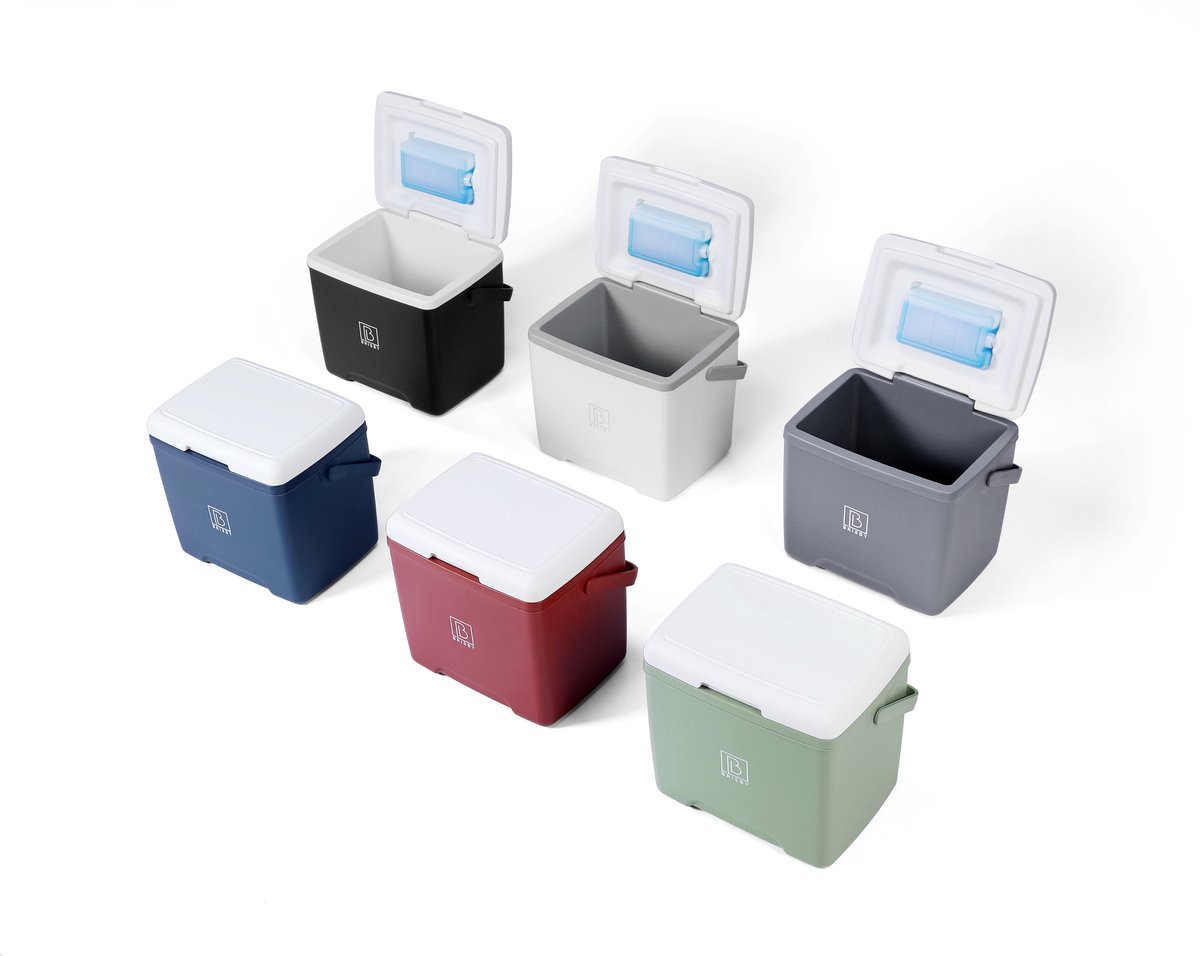 Bol.com Brisby Koelbox 13 Liter – Grijs – Tot 40 uur isolatie – 2 koelelementen vergrendeld in deksel – Compacte koelbox voor au... aanbieding