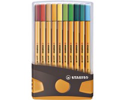 STABILO point 88 - ColorParade - Antraciet/Oranje - Set Met 20 Verschillende Kleuren