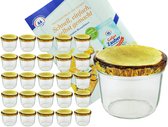 Set de 25 pots à confiture 230 ml bocal à conserve Bocal à conserve Jusqu'à 82 couvercle décor bois incl. livret de recettes de gelée de sucre diamants