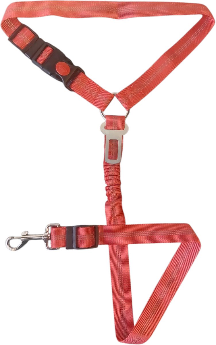 Rieba® Autogordel Hond - Hondengordel - Honden autogordel - Hondenriem - Riem Hond - Veiligheidsgordel Hond - Autoriem Hond - Rood
