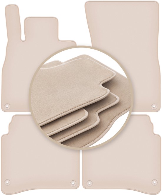 Tapis de sol beiges PREMIUM pour : Mercedes S W222 berline longue 2013-