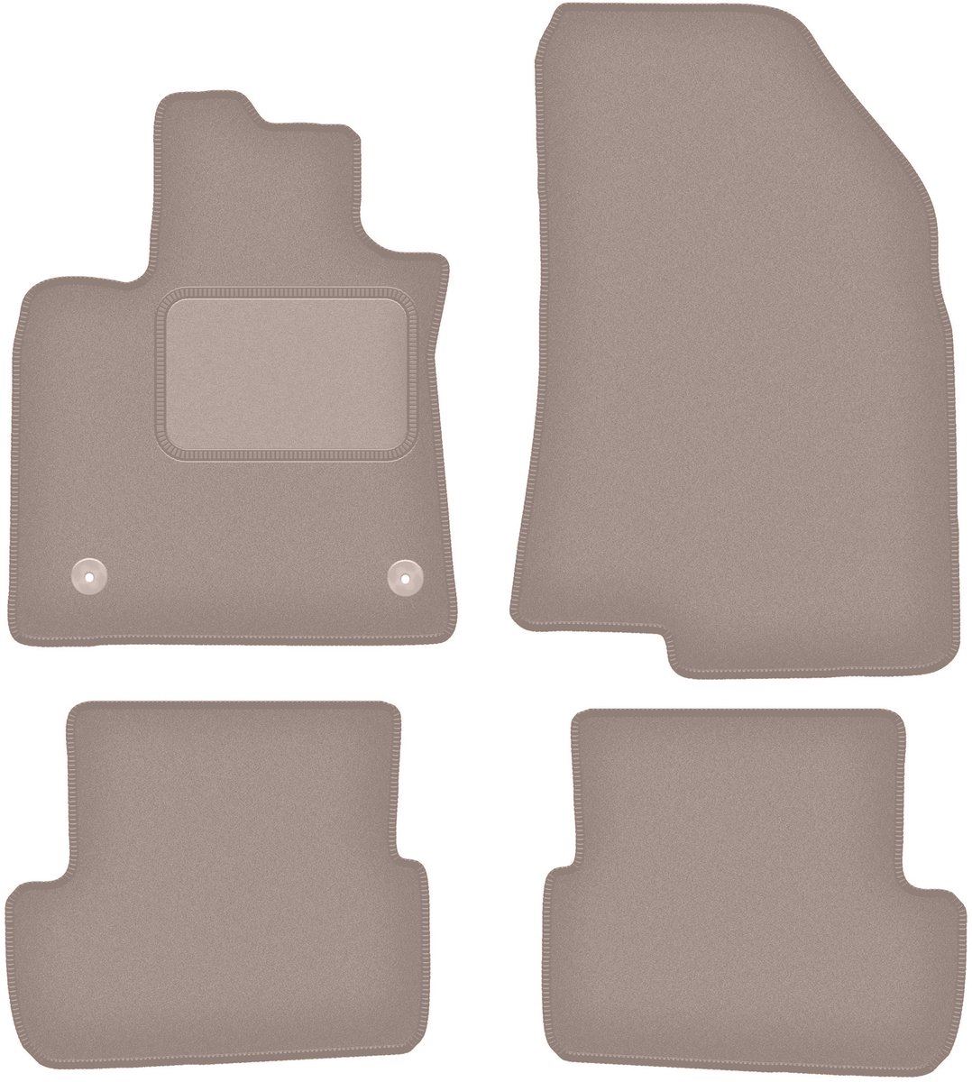 Beige veloursmatten voor: Dacia Logan III sedan, stationwagen (2021-)